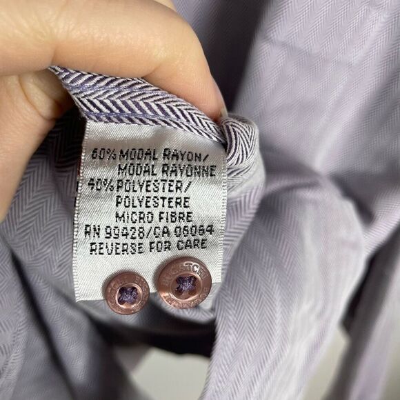 Bugatchi Dress Shirt Mens Size XL Gray Blue Classic Long Sleeve Button Up Xlarge - Picture 2 of 6